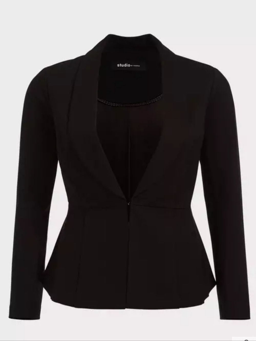 NWOT Torrid Ponte Peplum Blazer Jacket Deep Black Torrid Sz 00